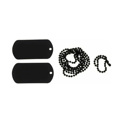 MFH Dog-Tags psie štítky čierne s retiazkou