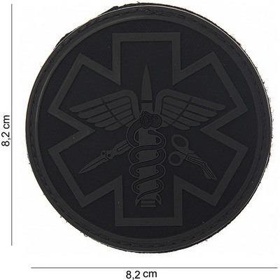 FOSCO - USA - V.O. Nášivka MEDIC - VELCRO, 3D PVC - Černá