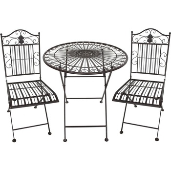 Garden Pleasure Тъмнокафяв метален градински комплект за хранене за 2 - Garden Pleasure (950515)