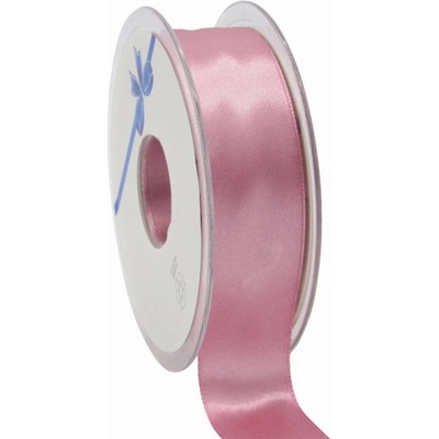 Oboustranná saténová stuha 25 mm x 25 m starorůžová