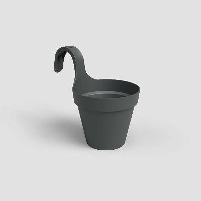 Artevasi Květináč CAPRI balkonový 20cm plast tm.šedá anthracite