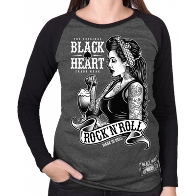tričko street black heart PIN UP SHAKE LS Čierna