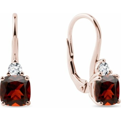 Klenota z růžového zlata s granáty a diamanty k0653134