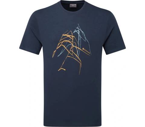 Montane ABSTRACT MOUNTAIN tričko eclipse blue