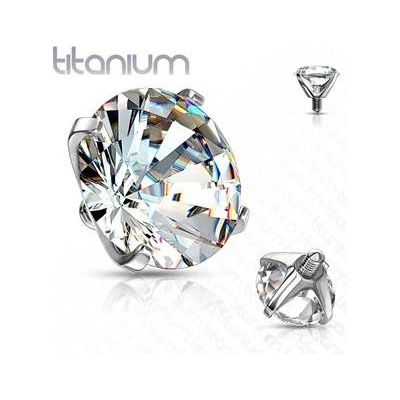 Šperky4U náhradní kamínek k dermálu titan čirá TIT105-05C