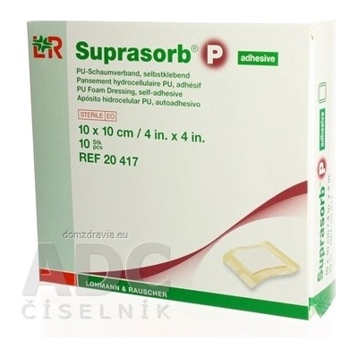 SUPRASORB P PU KRYTIE NA RANY penové polyuretánové samolepiace (10 x 10 cm) 1x10 ks