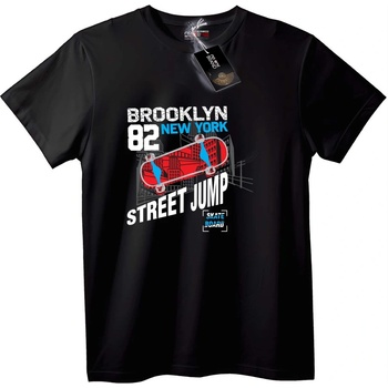 NOONEBRAND Тениска Бруклин 82 Улица Скейт Скок - 2XL, Black