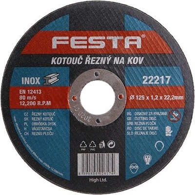 Kotouč řezný FESTA na kov 125x1.2x22.2mm