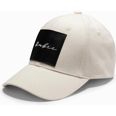 Ombre Clothing Мъжка баскетболна шапка с голяма лепенка кремава Ombre Clothing Ombre Clothing | Byal | МЪЖЕ | ЕДИН РАЗМЕР