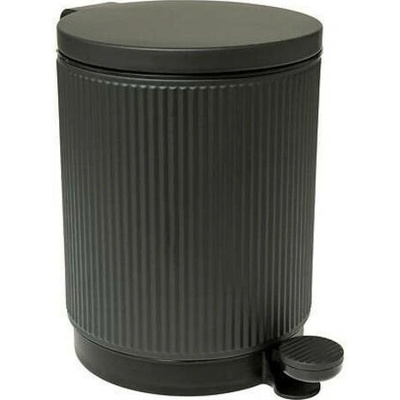 5five Koupelnový a kuchyňský odpadkový koš Onyx 5 l černý kovový s pedálem
