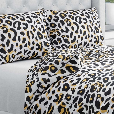 Biante bavlna obliečky Sandra SA-409 Leopardí vzor na bielom 140x200 70x90