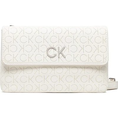 Calvin Klein Дамска чанта Calvin Klein Re-Lock Dbl Crossbody Bag Perf K60K609399 White YAF (Re-Lock Dbl Crossbody Bag Perf K60K609399)