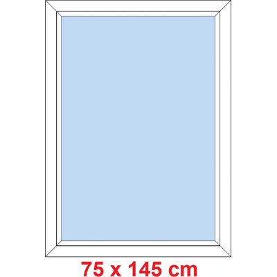 Soft Plastové okno 75x145 cm, FIX neotevíravé, Antracit struktura/bílá