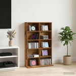 vidaXL Кабинет за CD Дъбова дървесина 65 x 23, 5 x 97, 5 см (8012686)