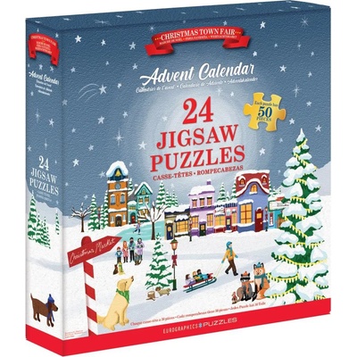 EUROGRAPHICS - Puzzle Advent Calendar Christmas Town Fair - 40 - 99 piese