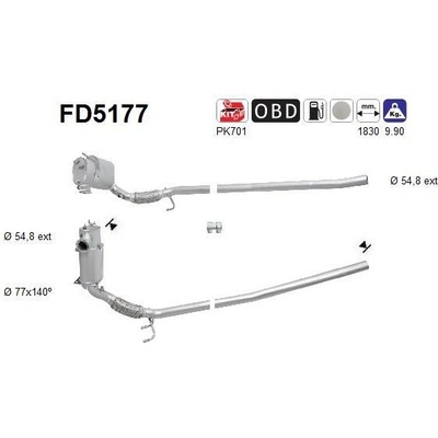 Filtr sazových částic, výfukový systém AS FD5177
