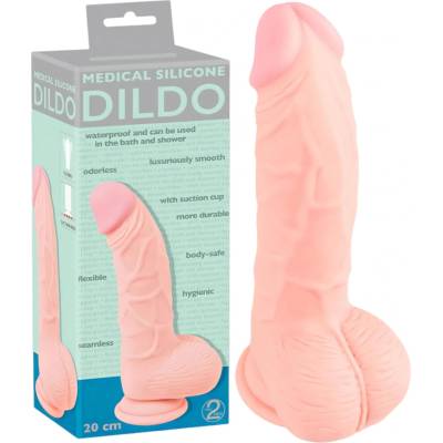 You2Toys Medical lékařský silikonový dildo 20 cm tělová barva