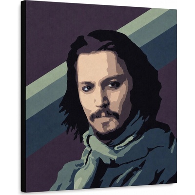 Ručne maľovaný POP Art obraz Johnny Depp - 50x50 cm