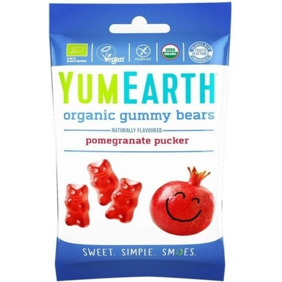 YumEarth BIO Ovocní želé medvídci s příchutí granátového jablka 50 g