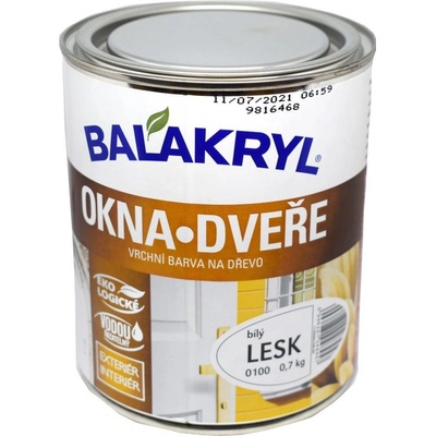 Balakryl Okná a dvere 0,7 kg biela lesklá