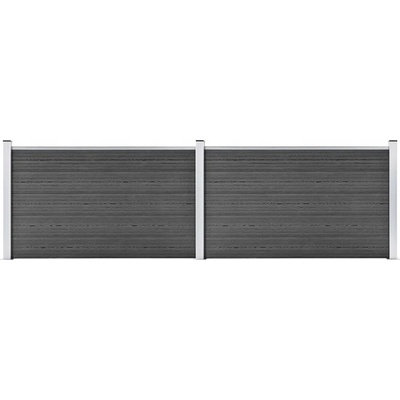 vidaXL Zahradní plot WPC 353 x 105 cm černý