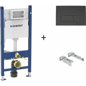 Geberit Комплект за скрито казанче Geberit Duofix Delta с монтажен комплект и матово черен капак (GeberitDelta50NegruMat)