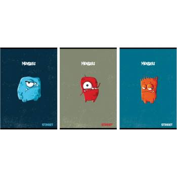 STREET Тетрадка Street, А5, бели листа, 54листа, monsters (30041-А-MONSTERS)