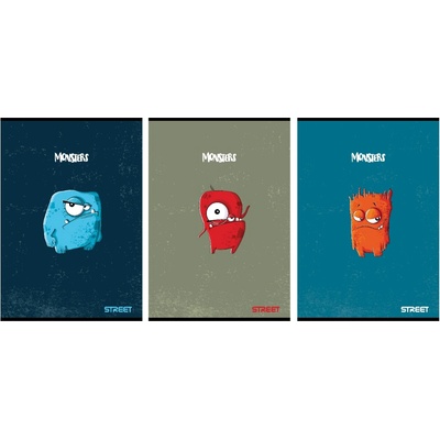 STREET Тетрадка Street, А5, бели листа, 54листа, monsters (30041-А-MONSTERS)