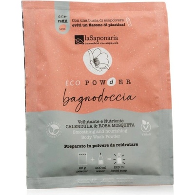 laSaponaria jemný vyživující sprchový gel v prášku měsíček a růže šípková 25 g