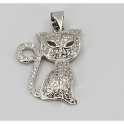 Steel Edge Stříbrný přívěsek kočka 302945006