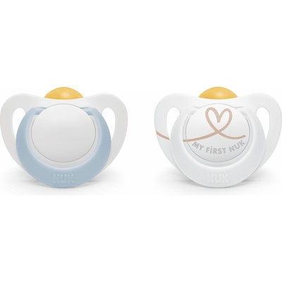 Nuk Каучукови залъгалки NUK - Star, за момчe, 0-6 m, 2 броя (10726070-Момче)