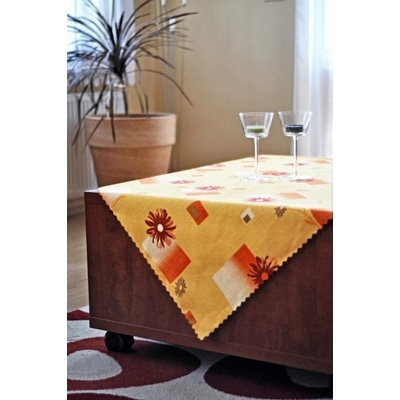 Irisette Ubrus teflon tisk 5634-1 Červená 100% polyester Žlutá květiny : 100% polyester 50x100cm