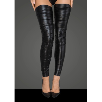 Noir Handmade F207 Powerwetlook Crinkled High Stockings L