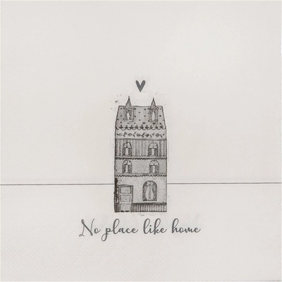 Clayre & Eef Biele papierové obrúsky Amsterdam House 33 x 33 cm 20ks
