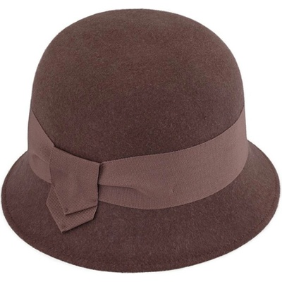 Fiebig Headwear since 1903 Dámský klobouk Fiebig cloche zvoneček hnědý