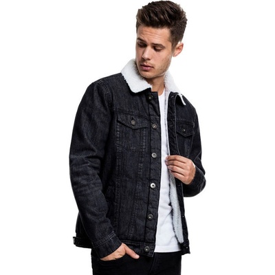 Urban classics Sherpa Lined Jeans Jacket rinsed denim