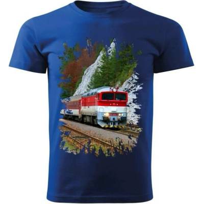 dětské tričko s lokomotivou 757 004-7 modré