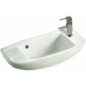 Inter Ceramic Мивка за баня 52х23 см, порцеланов за стена, бял гланц (5223)