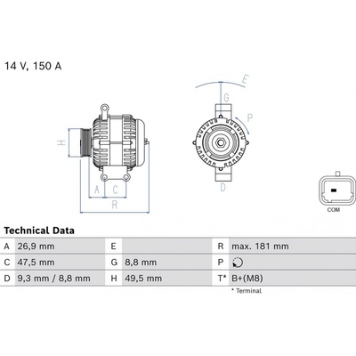 Generátor BOSCH 0 986 086 390 (0986086390)