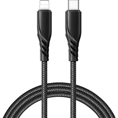 Xmart Кабел Xmart - Greased, Lightning /USB-C, 1.2 m, черен (12407)