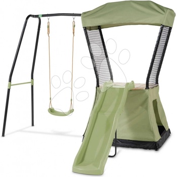 Exit Toys Hrací věž multifunkční s houpačkou Ivy play tower swing se stanem pískovištěm a skluzavkou kovová konstrukce