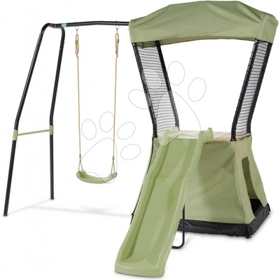 Exit Toys Hrací věž multifunkční s houpačkou Ivy play tower swing se stanem pískovištěm a skluzavkou kovová konstrukce