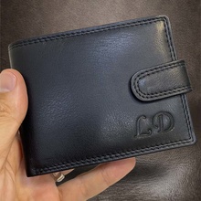 pánská černá kožená peněženka RFID BEORIGINAL Leather s monogramem