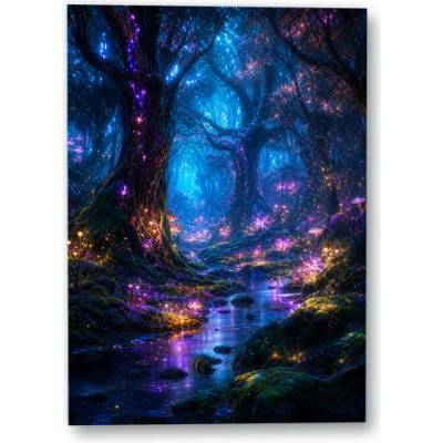Plakát – Zářící lesní potok 84 × 120 cm Bez rámu Ne Bez rámu