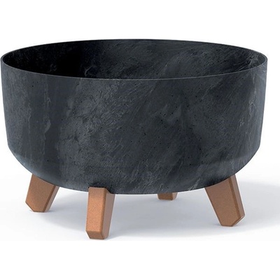 PROSPERPLAST Kvetináč GRACIA LOW BETON EFFECT 38 cm antracit