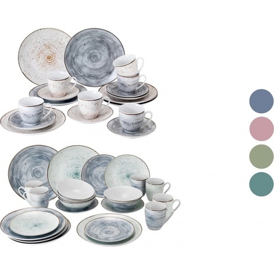 vanWell Sada porcelánového nádobí 18/24dílná modrá 18 dílná sada – Zboží Dáma