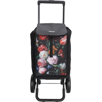 Beagles Shop & Go nákupná taška na kolieskach Flower - čierna
