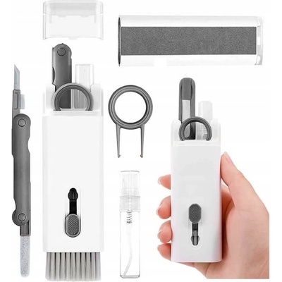 Комплект за почистване на мобилни устройства, слушалки и други - Multifunctional Electronics Cleaning Kit 7-in-1 (сив)