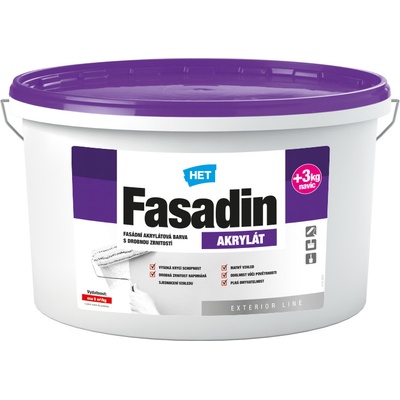 jemnozrná fasádní barva HET Fasadin 15 kg + 3 kg