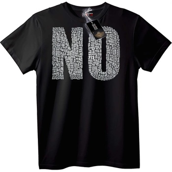 NOONEBRAND Тениска НЕ Направено от ДА Думи - S, Black